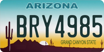 AZ license plate BRY4985