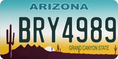 AZ license plate BRY4989