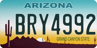 AZ license plate BRY4992
