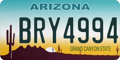 AZ license plate BRY4994