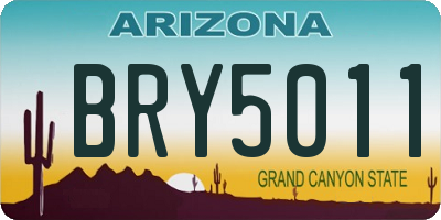 AZ license plate BRY5011
