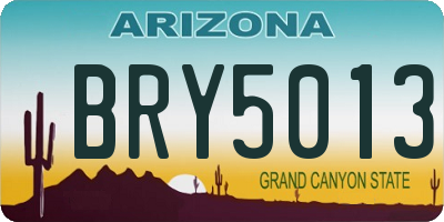 AZ license plate BRY5013