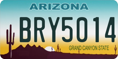 AZ license plate BRY5014