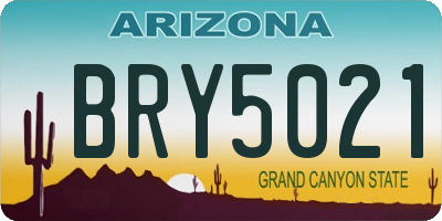 AZ license plate BRY5021
