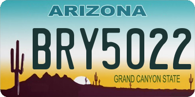 AZ license plate BRY5022