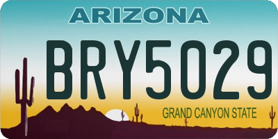 AZ license plate BRY5029