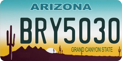 AZ license plate BRY5030