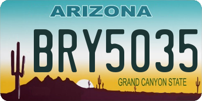 AZ license plate BRY5035