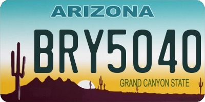 AZ license plate BRY5040