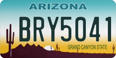 AZ license plate BRY5041
