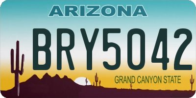 AZ license plate BRY5042