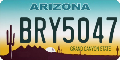 AZ license plate BRY5047