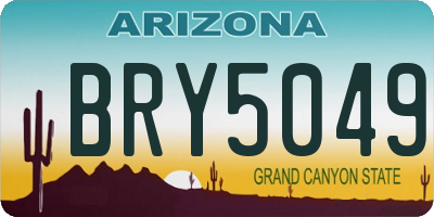 AZ license plate BRY5049