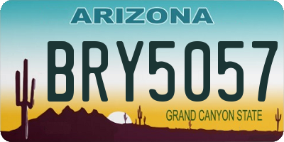 AZ license plate BRY5057
