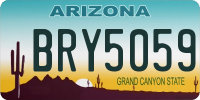 AZ license plate BRY5059