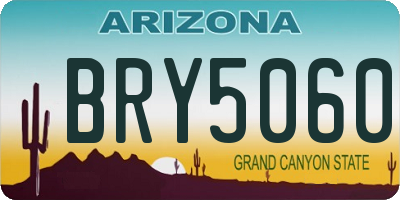 AZ license plate BRY5060