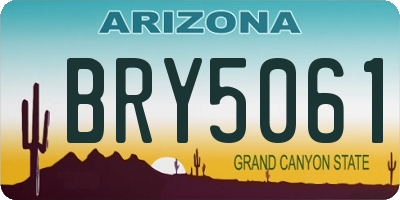 AZ license plate BRY5061