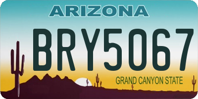 AZ license plate BRY5067