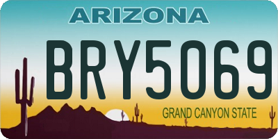 AZ license plate BRY5069