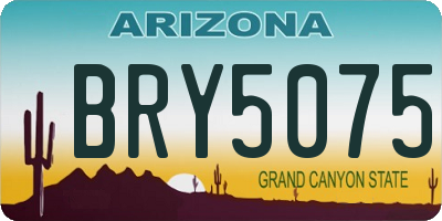 AZ license plate BRY5075