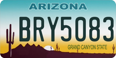 AZ license plate BRY5083