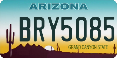 AZ license plate BRY5085