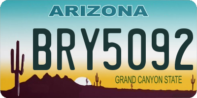 AZ license plate BRY5092