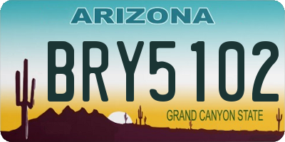 AZ license plate BRY5102