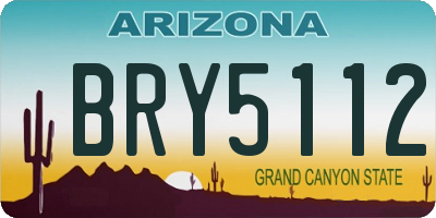 AZ license plate BRY5112