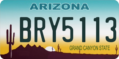 AZ license plate BRY5113