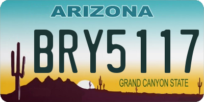 AZ license plate BRY5117