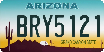 AZ license plate BRY5121
