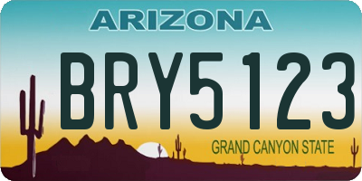 AZ license plate BRY5123