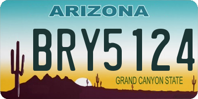 AZ license plate BRY5124