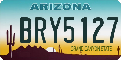 AZ license plate BRY5127
