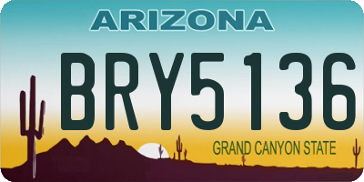 AZ license plate BRY5136