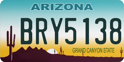AZ license plate BRY5138