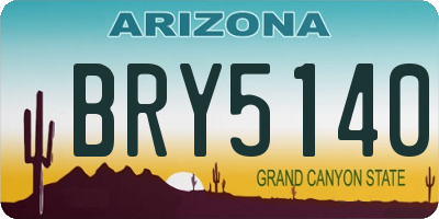 AZ license plate BRY5140