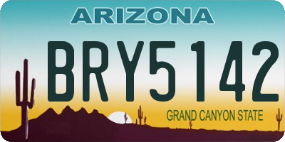 AZ license plate BRY5142
