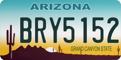 AZ license plate BRY5152