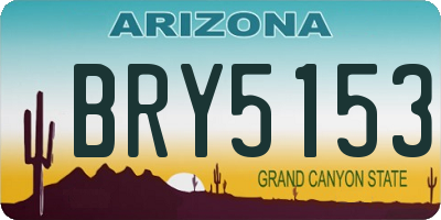 AZ license plate BRY5153
