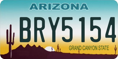 AZ license plate BRY5154
