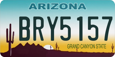 AZ license plate BRY5157