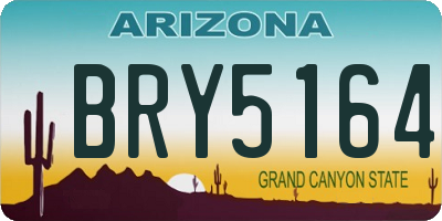 AZ license plate BRY5164