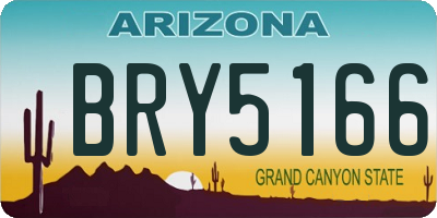 AZ license plate BRY5166