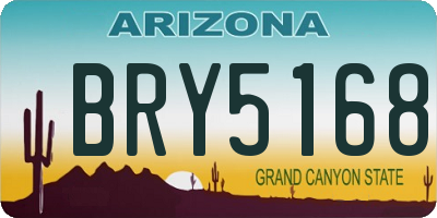 AZ license plate BRY5168
