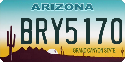 AZ license plate BRY5170