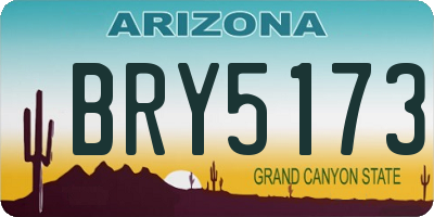 AZ license plate BRY5173