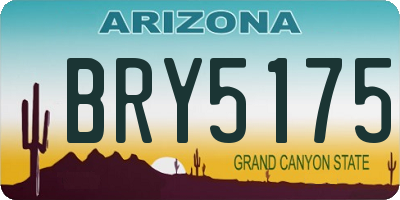 AZ license plate BRY5175
