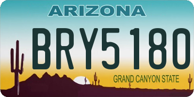 AZ license plate BRY5180